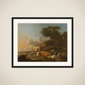 Landscape with Cattle framed