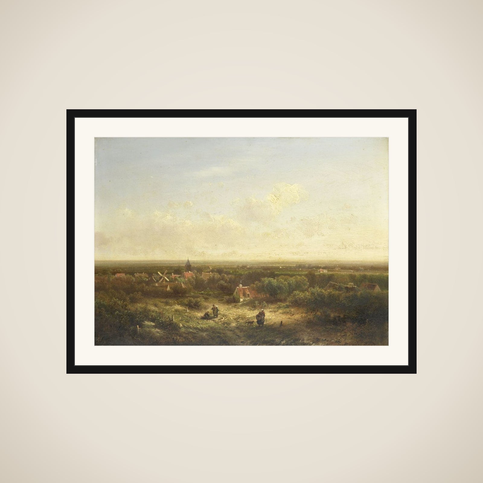 Distant View with a Village framed