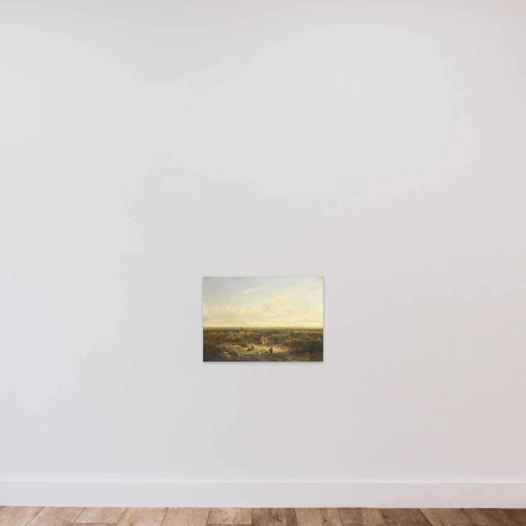 Distant View with a Village unframed — shown to scale