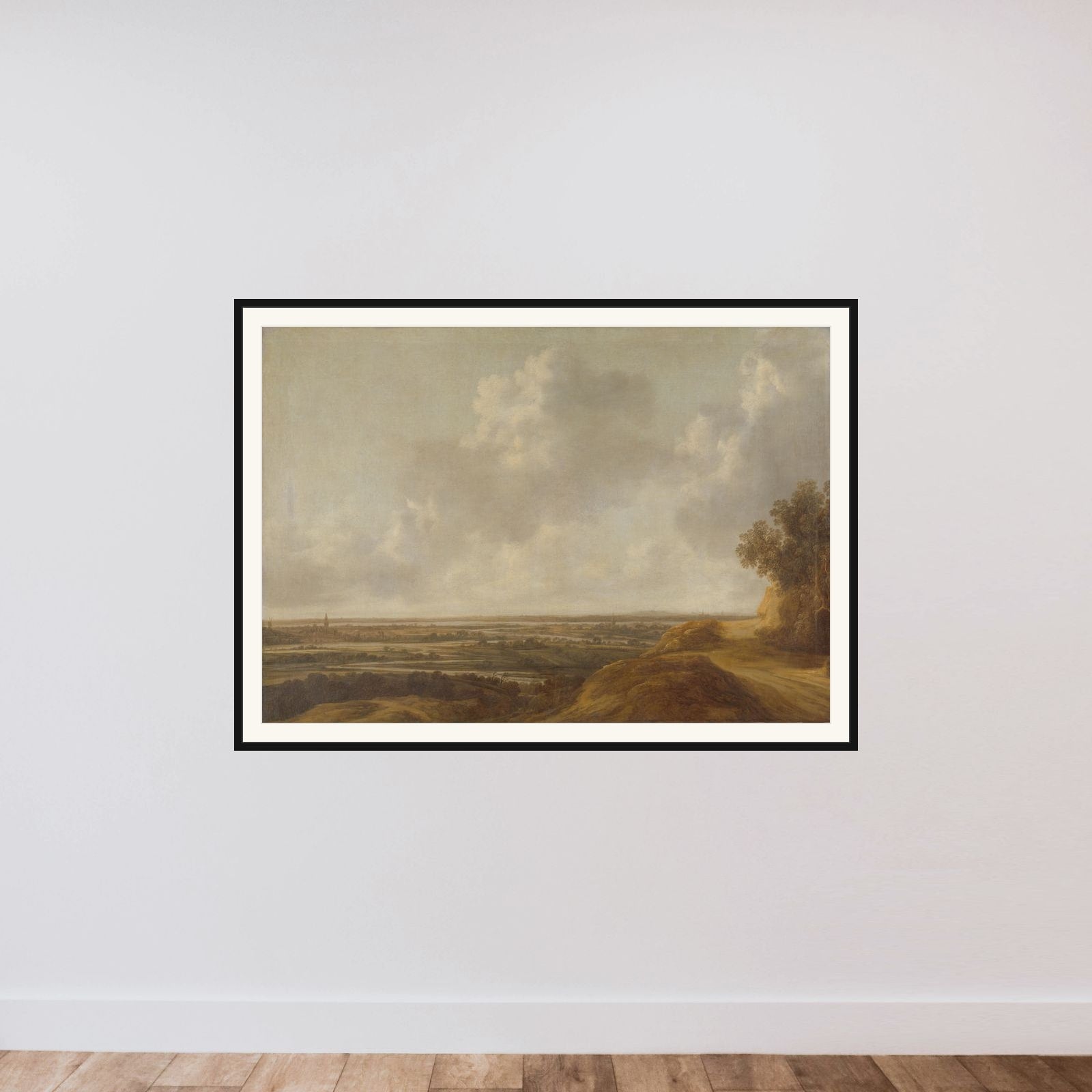 Panorama in the Countryside Around Kleve framed — shown to scale
