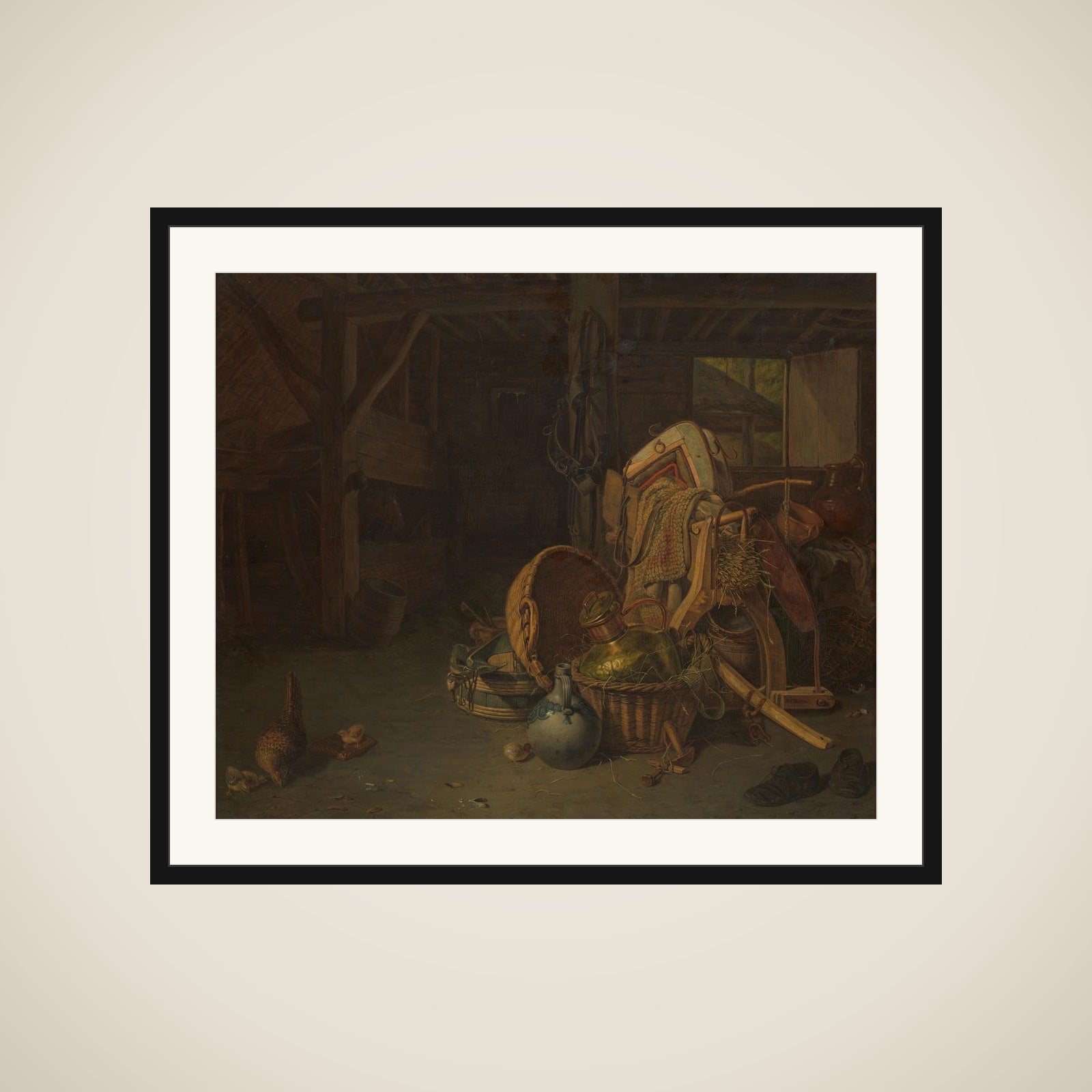 Still Life in a Stable framed