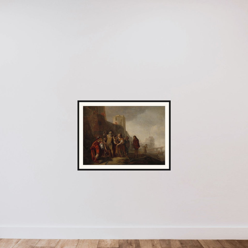 The Legates of Alexander the Great Investing the Gardener Abdalonymus with the Insignia of the Kingship of Sidon framed — shown to scale