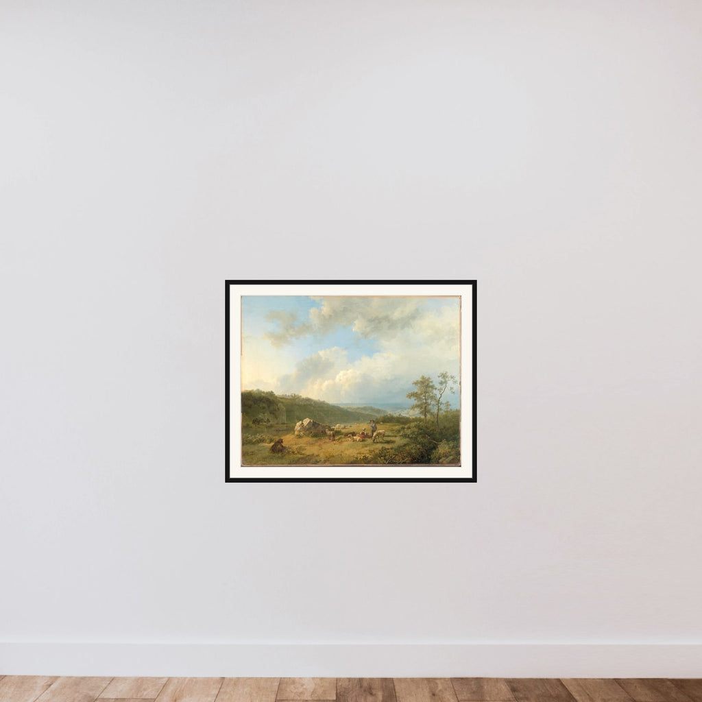 Landscape with a Rainstorm Threatening framed — shown to scale