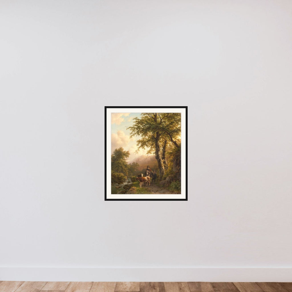 Italian Landscape framed — shown to scale