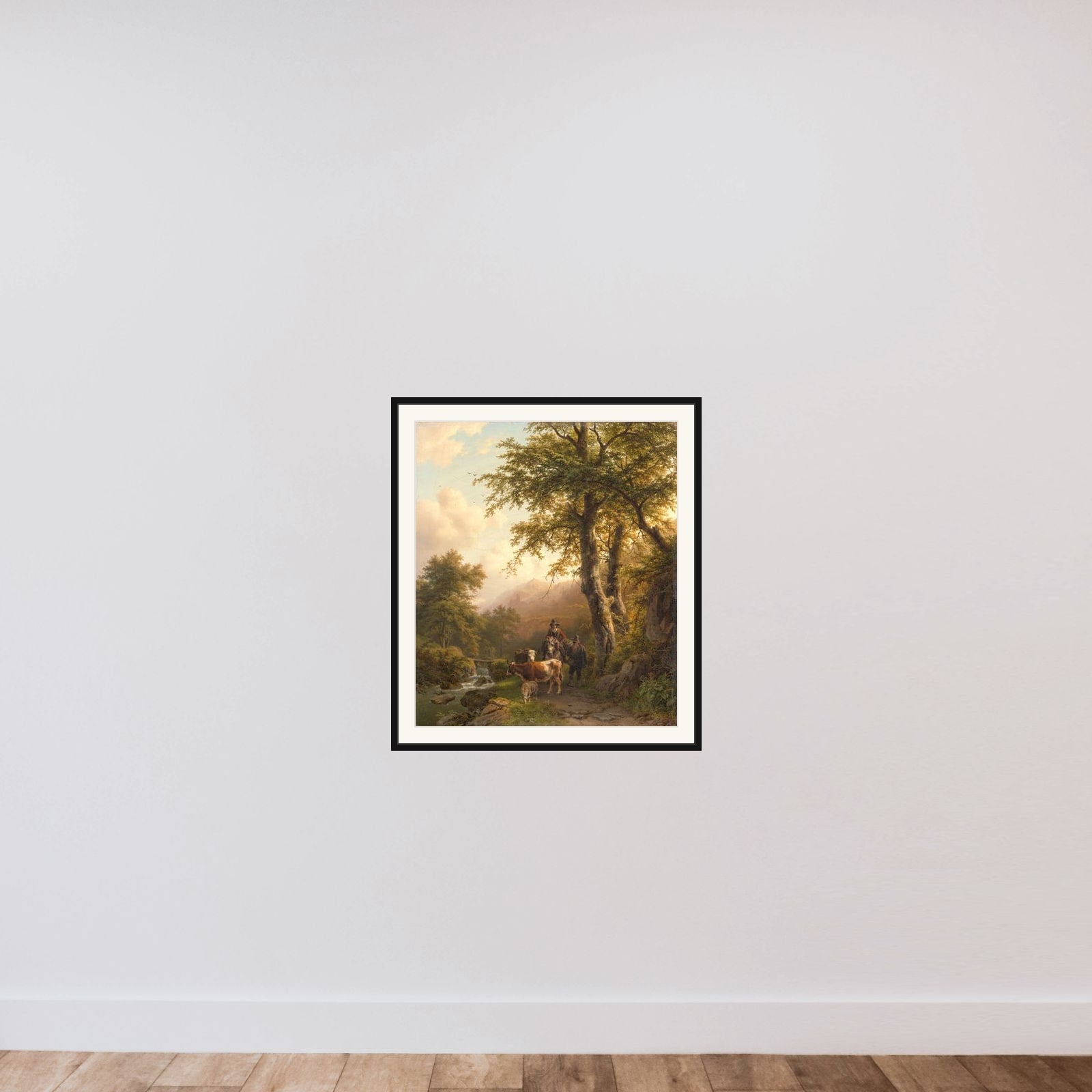 Italian Landscape framed — shown to scale