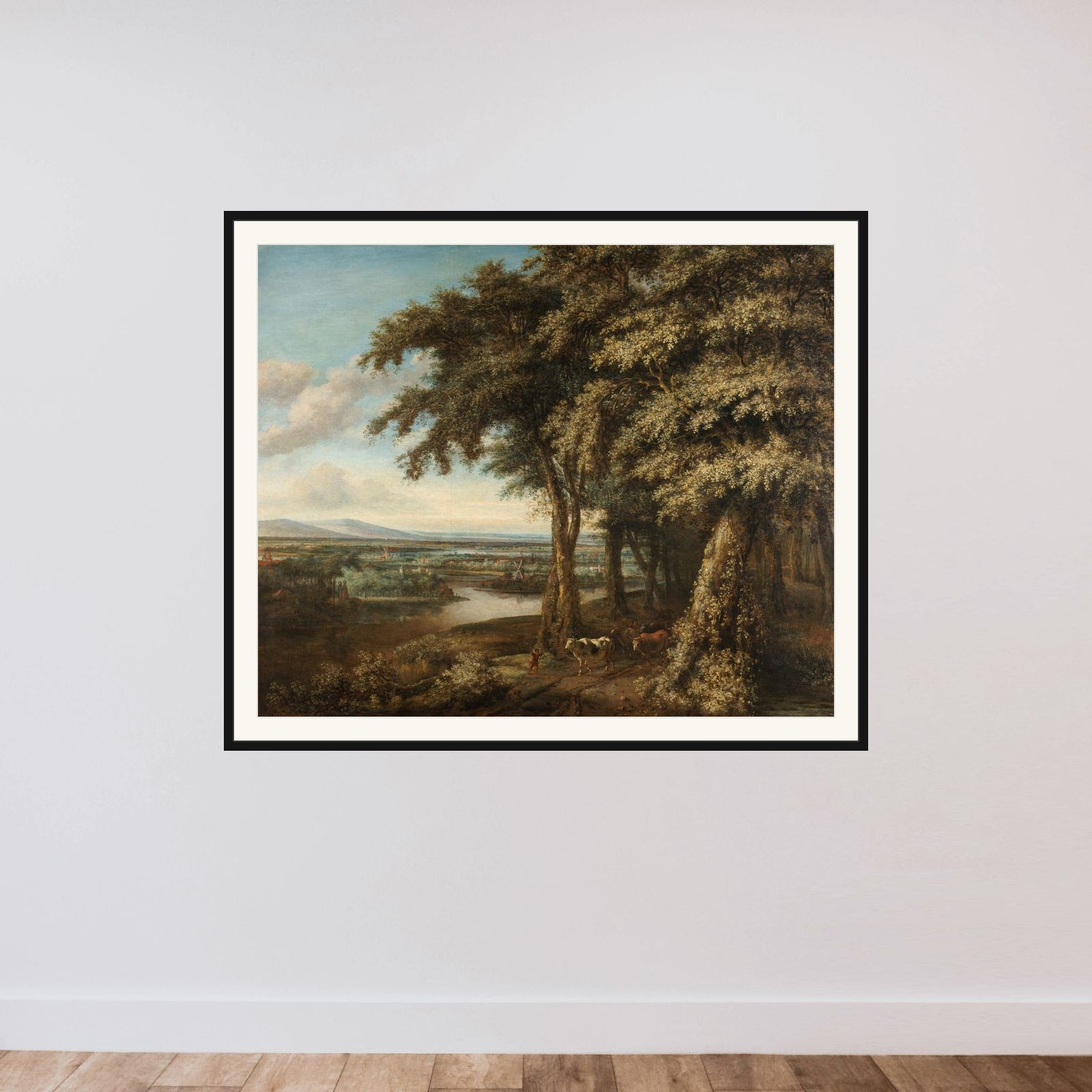 The Entrance to the Woods framed — shown to scale