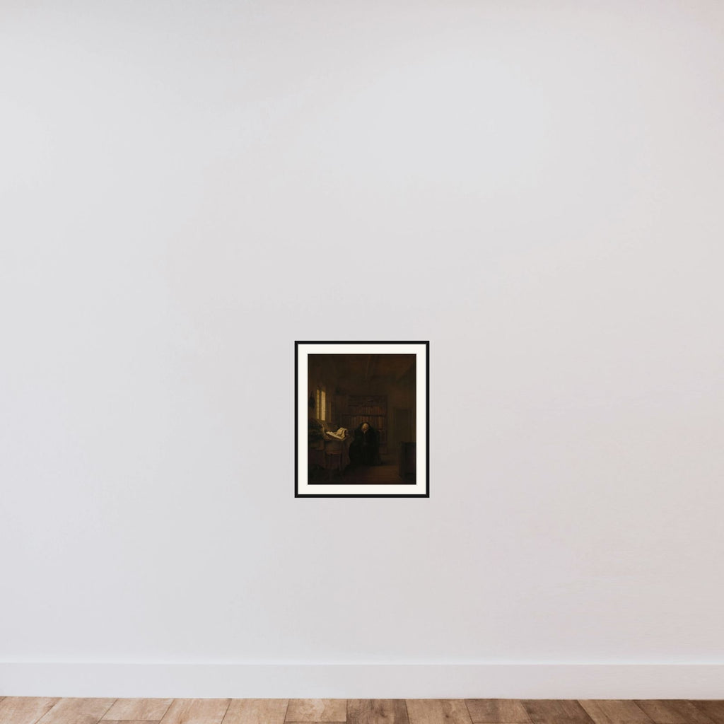 A Scholar in his Study framed — shown to scale