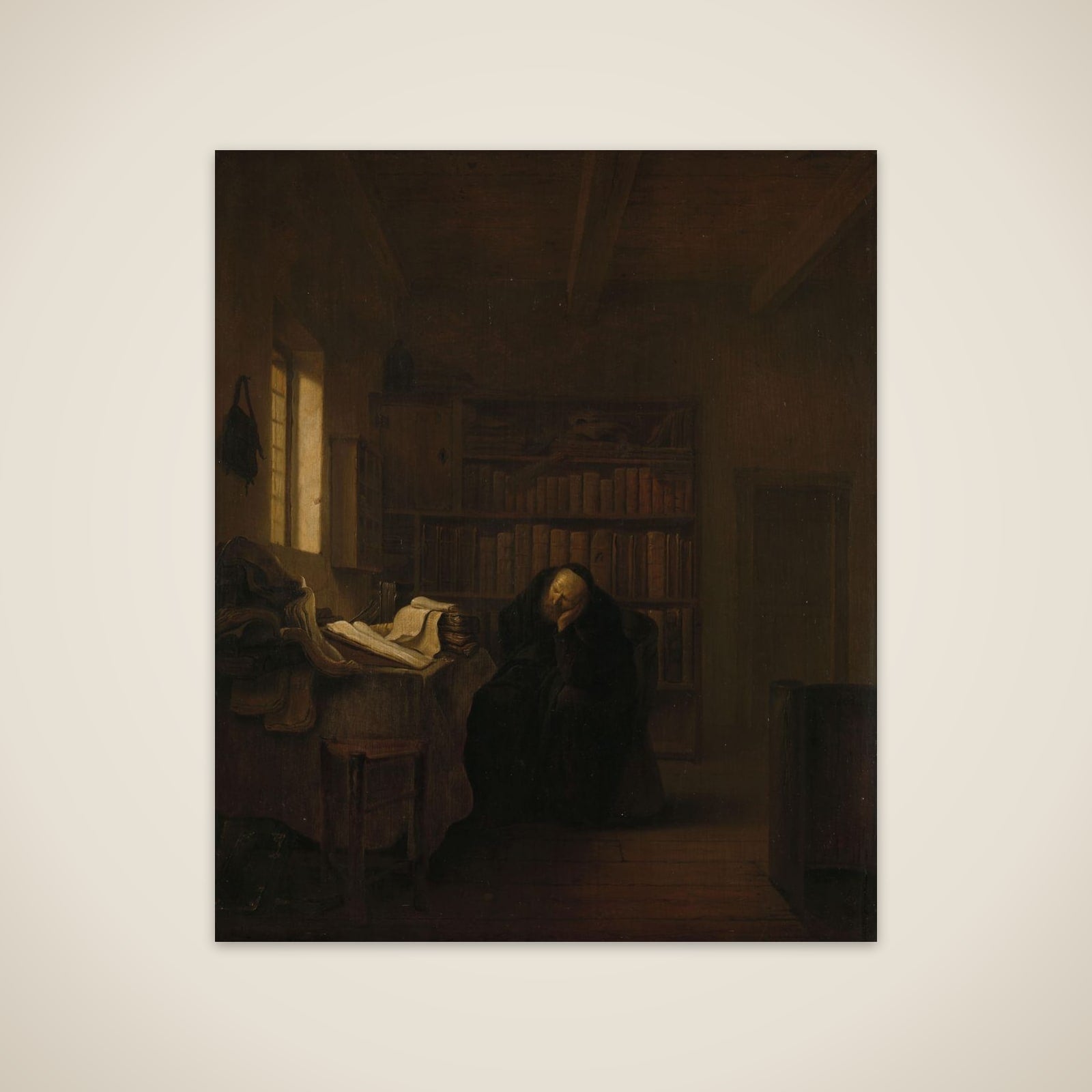 A Scholar in his Study unframed print