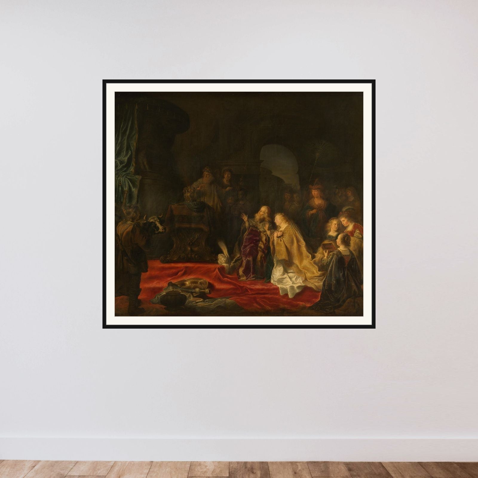 The Idolatry of King Solomon framed — shown to scale