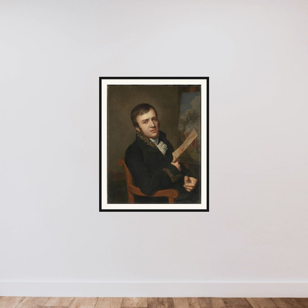Jan (Baptist) Kobell II (1778-1814), Painter, in the Uniform of a Member of the Royal Institute of Science, Literature and the Fine Arts framed — shown to scale
