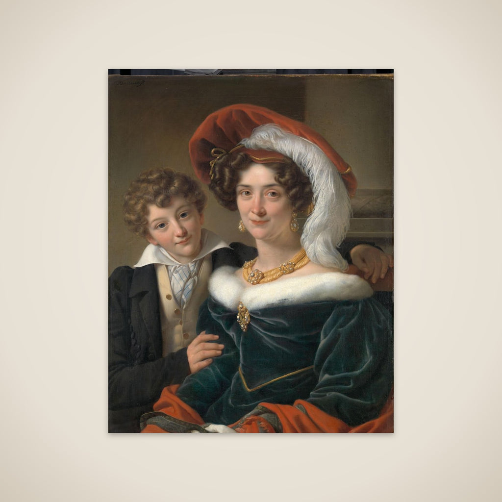 Rudolphina Wilhelmina Elizabeth de Sturler (1798-1873), second Wife of Count Johannes van den Bosch, with their Son Richard Leeuwenhart unframed print