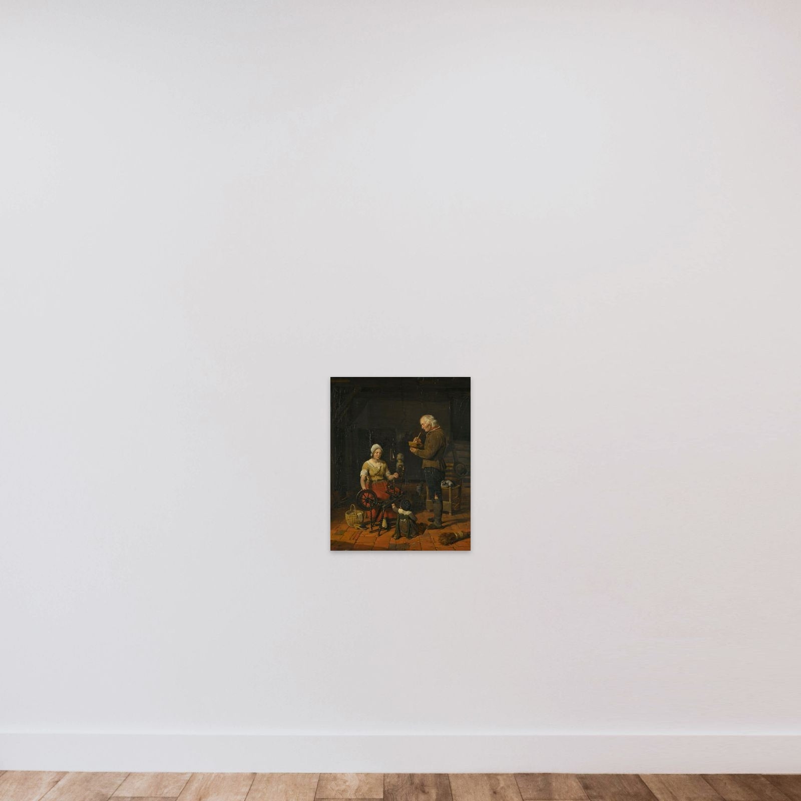 Peasant Family in their Cottage unframed — shown to scale