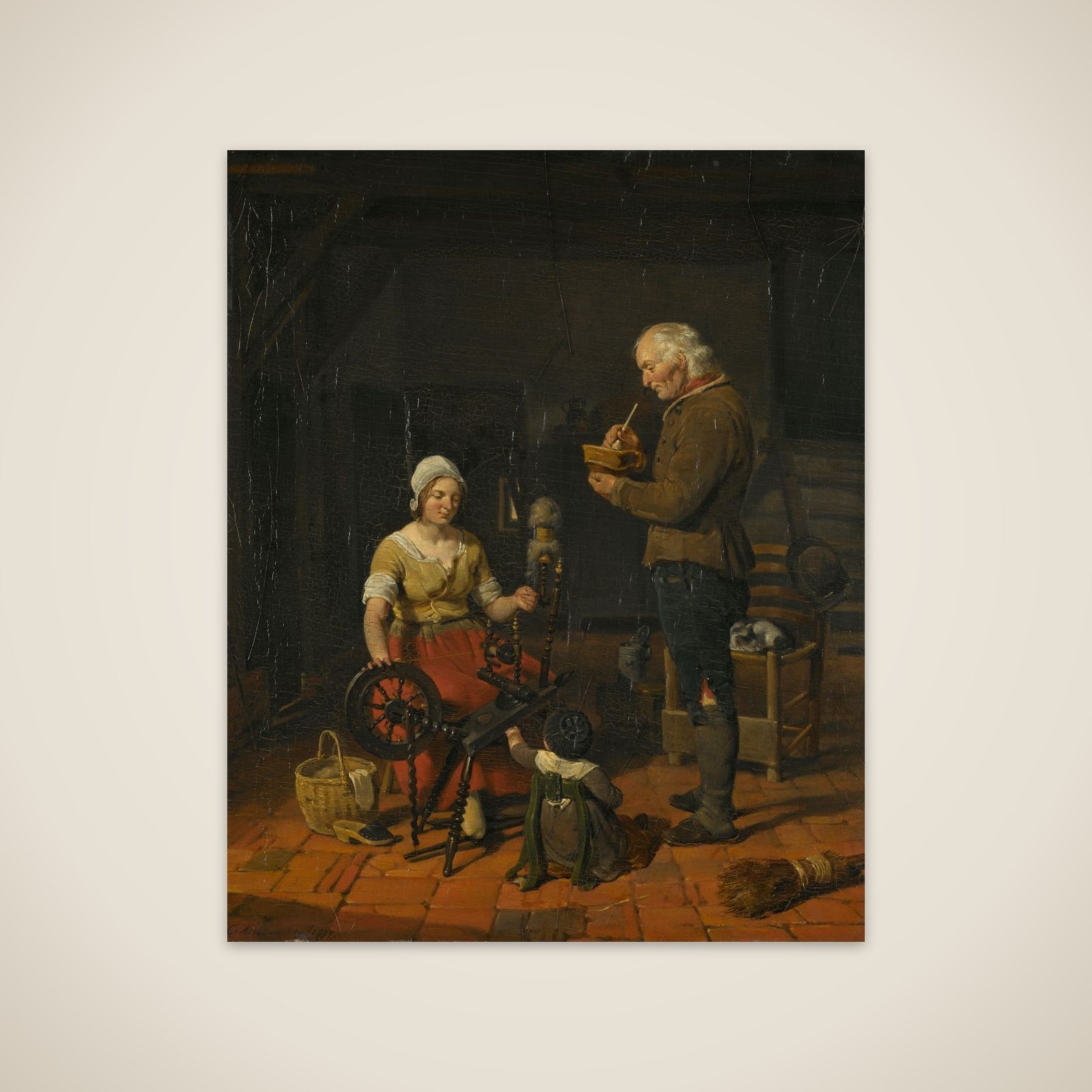 Peasant Family in their Cottage unframed print