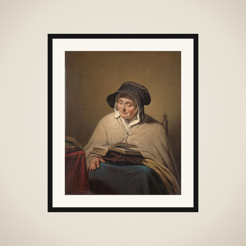 Old Woman Reading framed