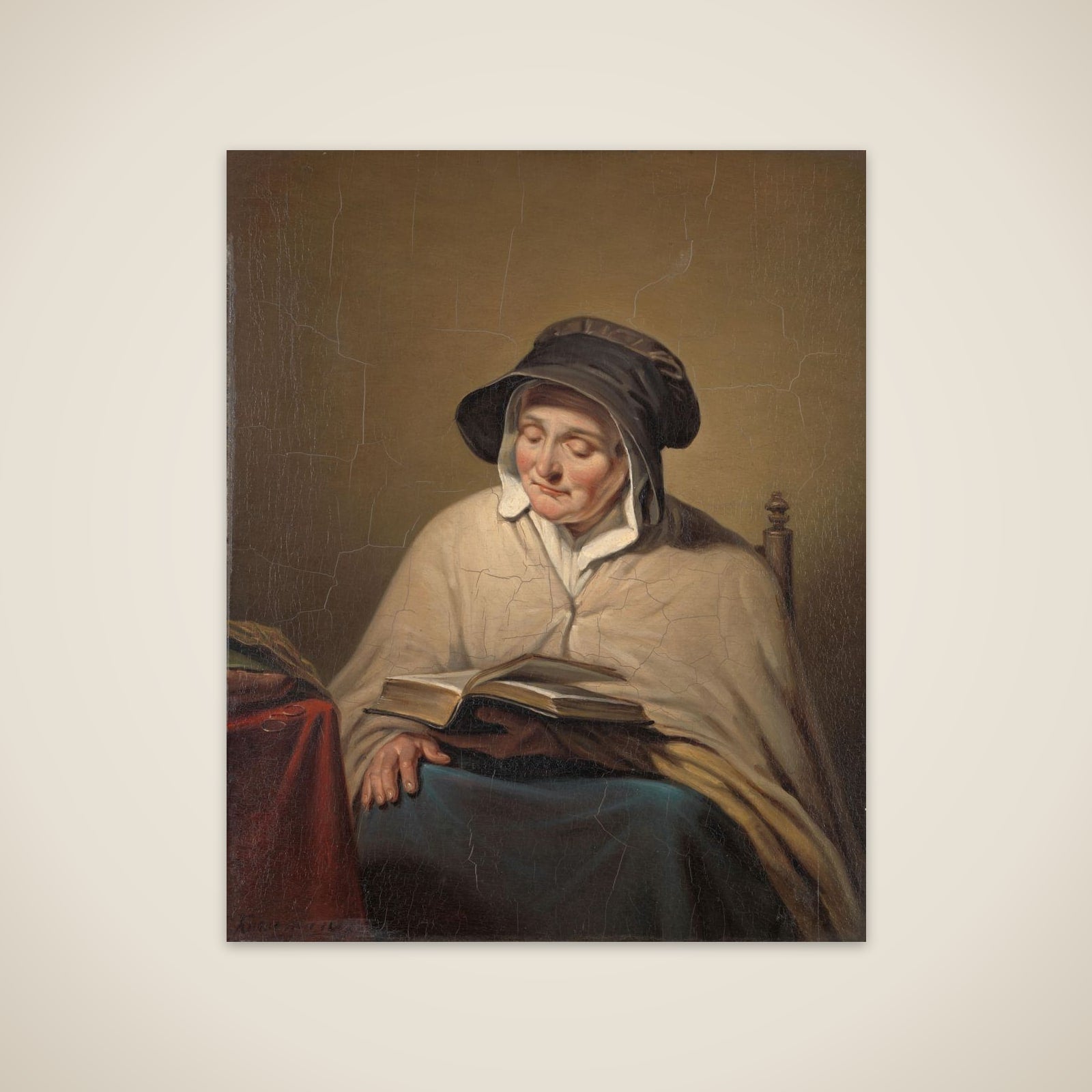 Old Woman Reading unframed print