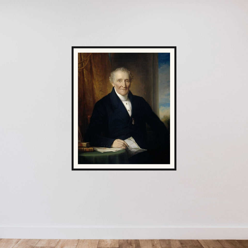 Rodolphe le Chevalier (1777-1865), Amsterdam Merchant and one of three Founders of the Holland Railroad Company framed — shown to scale