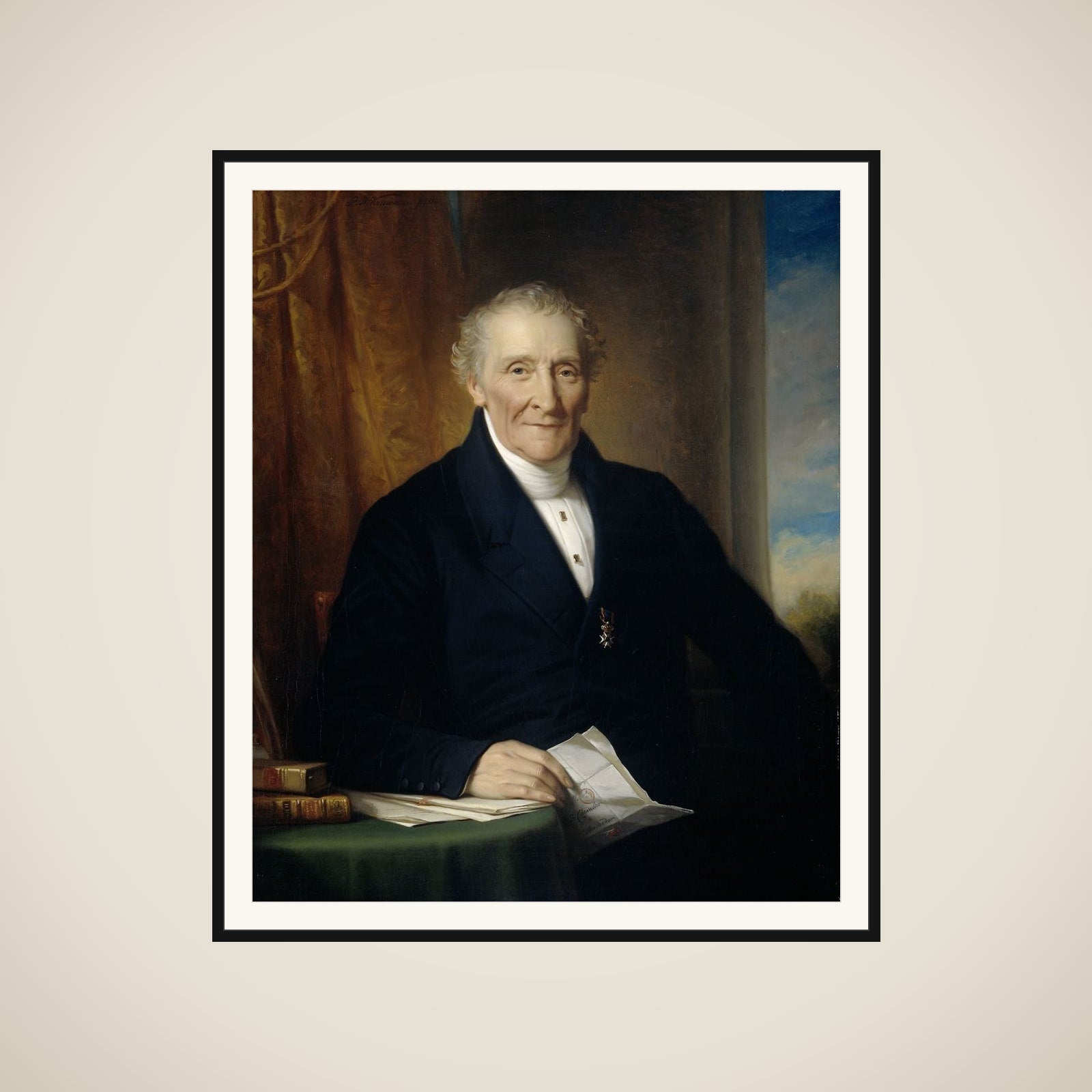 Rodolphe le Chevalier (1777-1865), Amsterdam Merchant and one of three Founders of the Holland Railroad Company framed