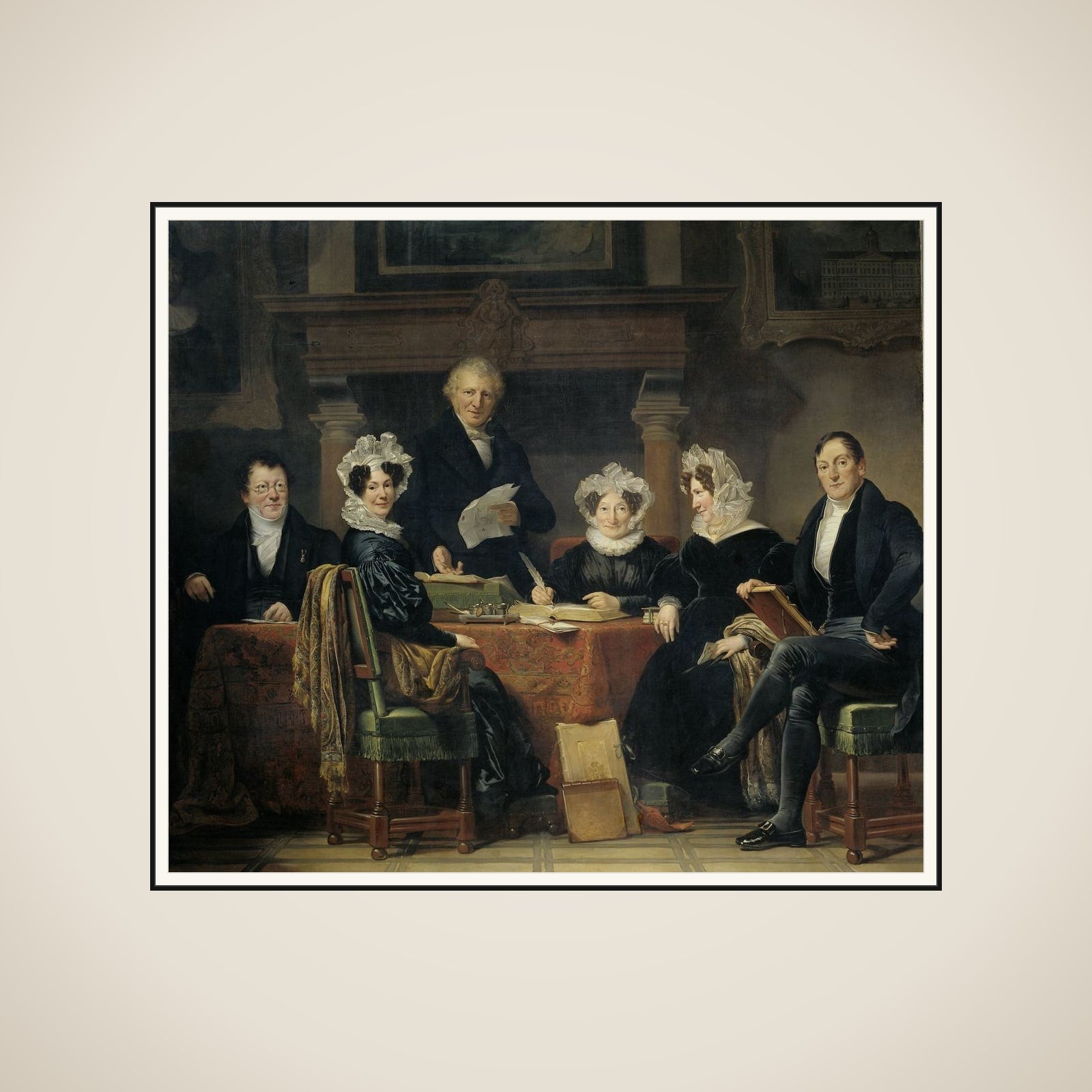 Regents and Regentesses of the Lepers' Asylum, Amsterdam, 1834-35 framed