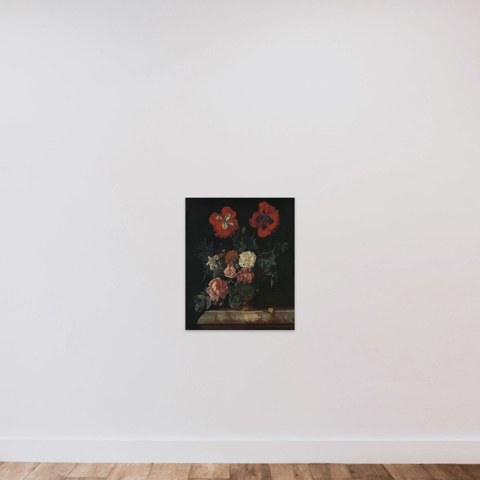 Still Life with Flowers unframed — shown to scale