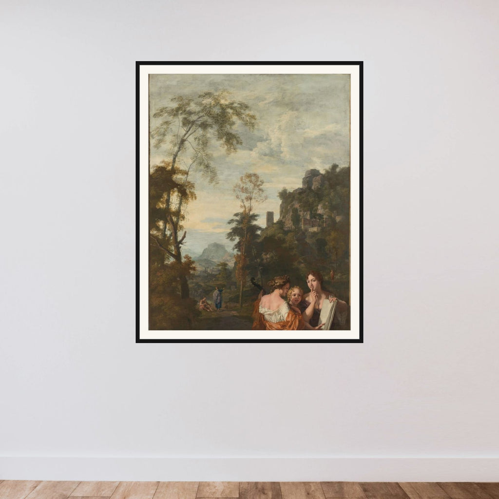 Decoration for a Room in the House of Jacob de Flines in Amsterdam framed — shown to scale