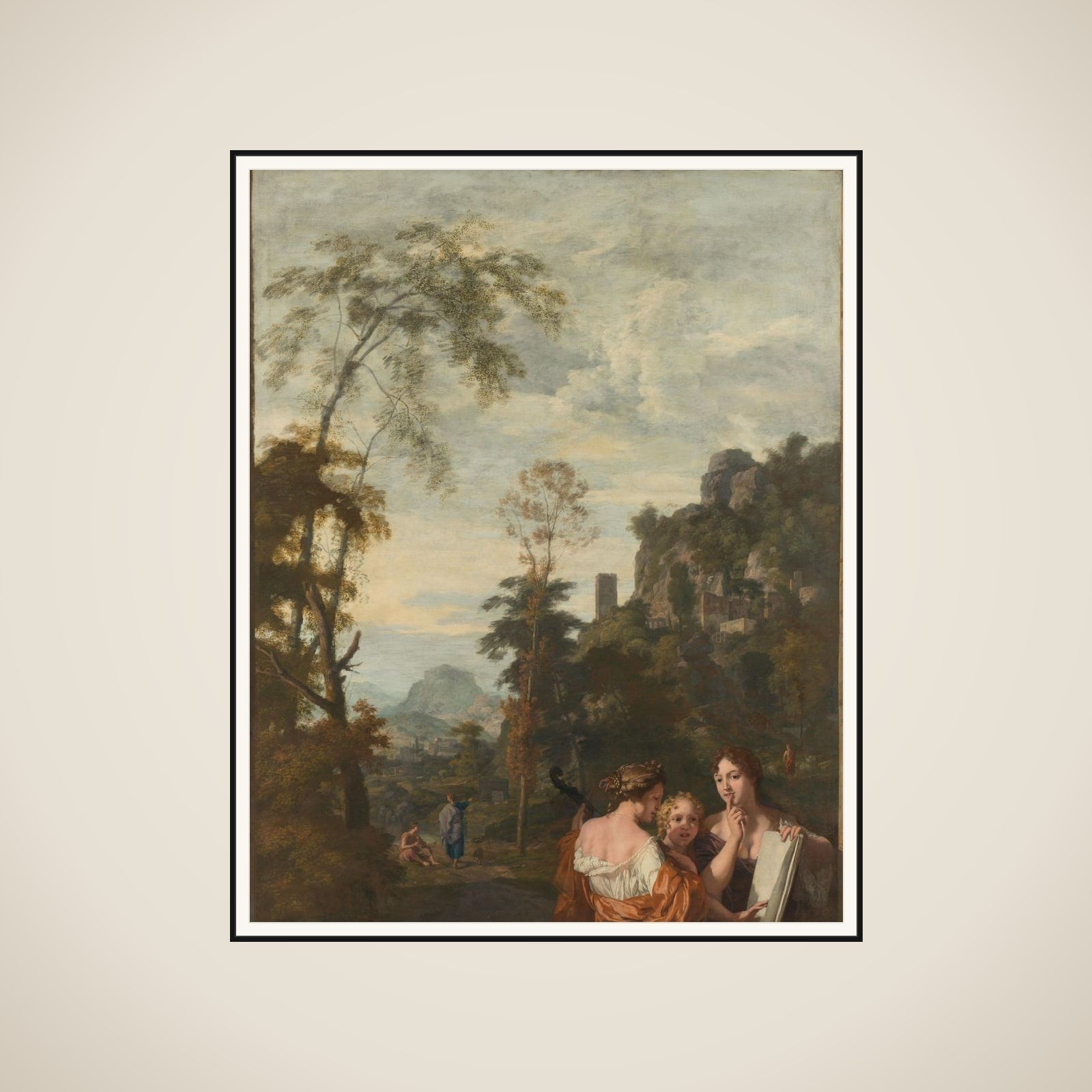 Decoration for a Room in the House of Jacob de Flines in Amsterdam framed