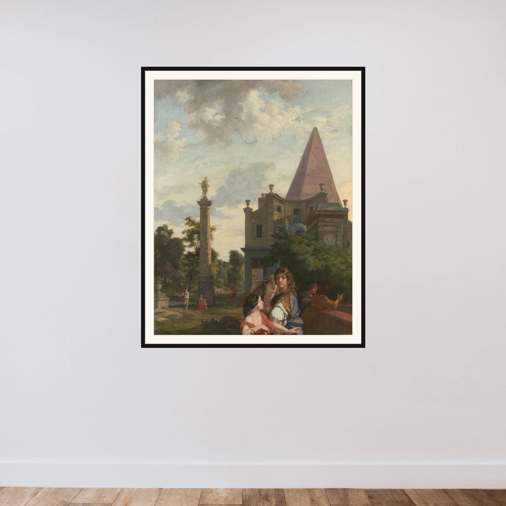 Decoration for a Room in the House of Jacob de Flines in Amsterdam framed — shown to scale