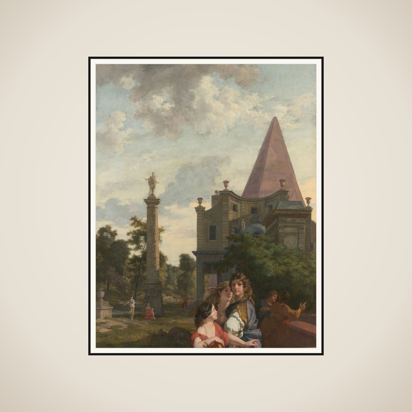 Decoration for a Room in the House of Jacob de Flines in Amsterdam framed