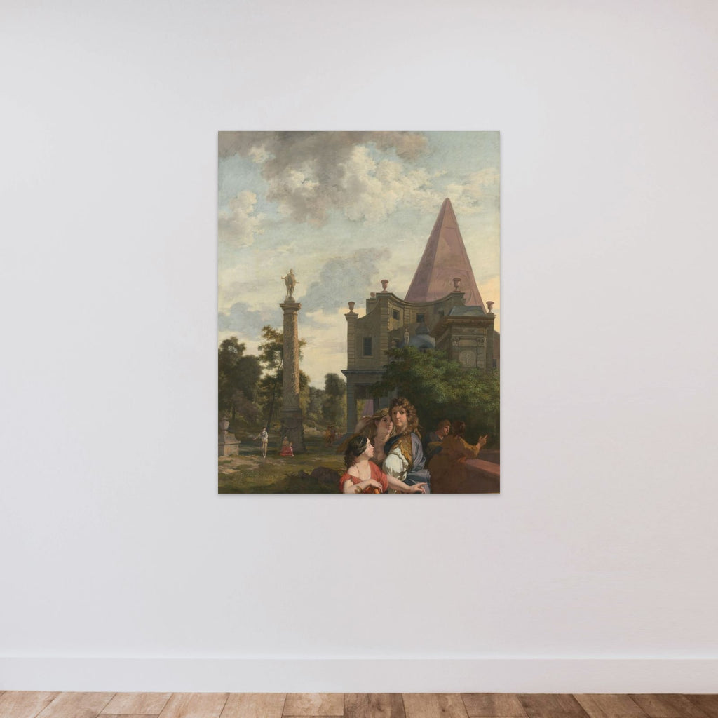 Decoration for a Room in the House of Jacob de Flines in Amsterdam unframed — shown to scale