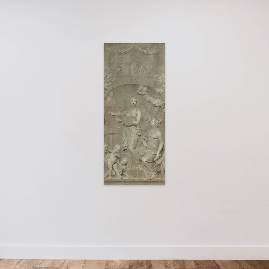 Allegory of the Arts unframed — shown to scale