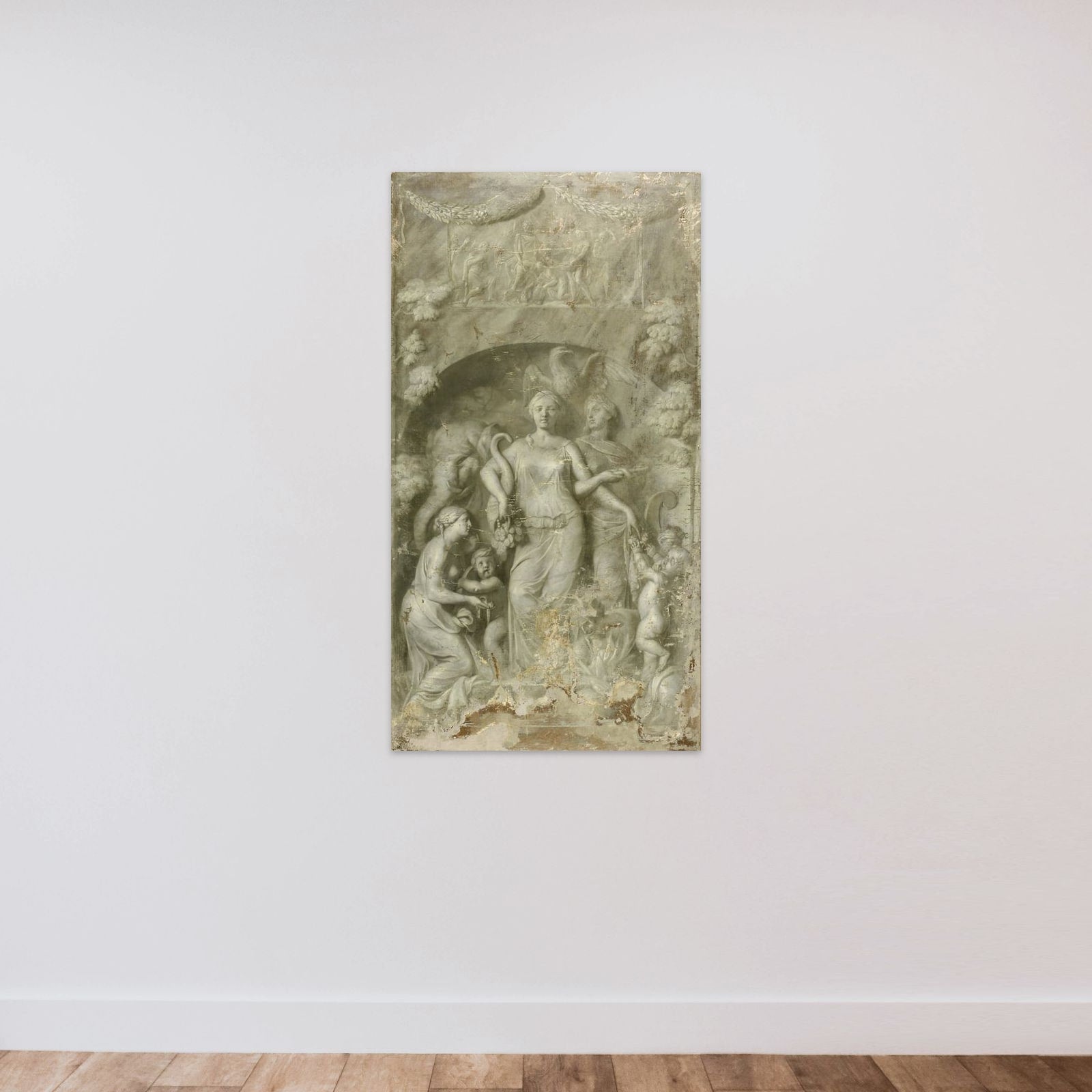 Allegory of Charity unframed — shown to scale
