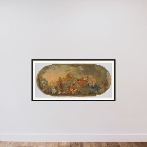 Allegory of Dawn framed — shown to scale