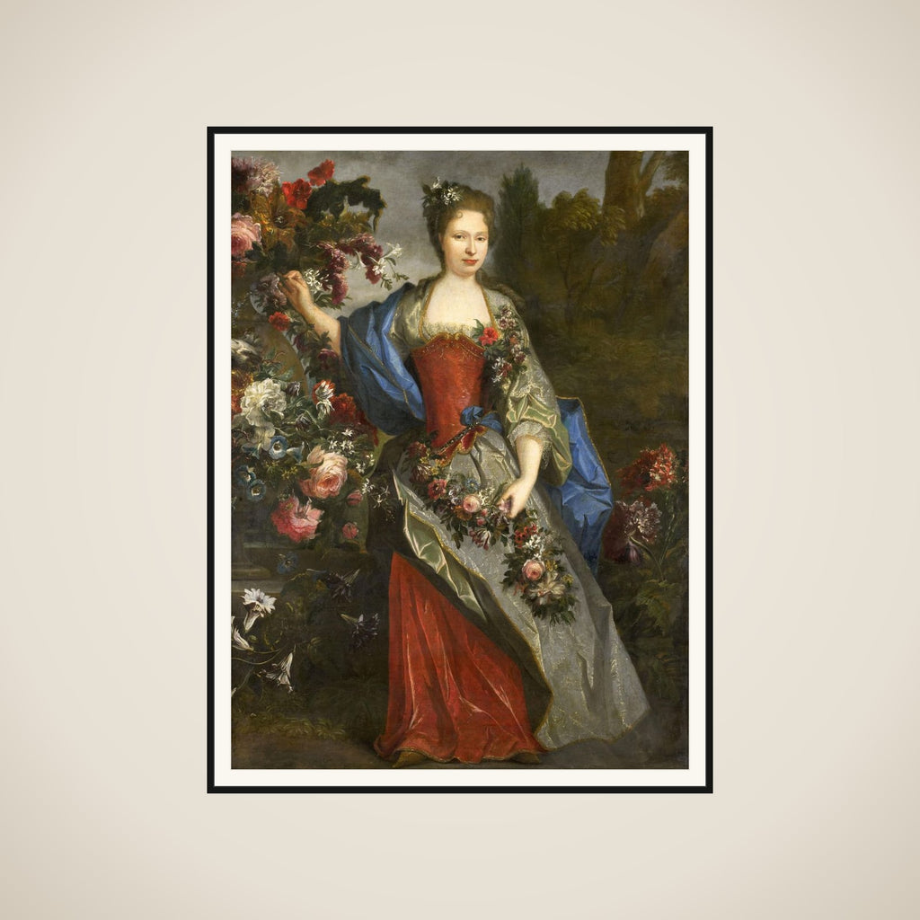 Portrait of a Woman, according to tradition Marie Louise Elisabeth d'Orléans (1695-1719), Duchesse de Berry, as Flora framed