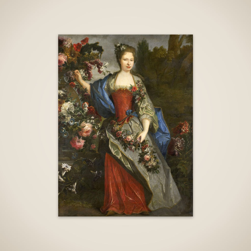 Portrait of a Woman, according to tradition Marie Louise Elisabeth d'Orléans (1695-1719), Duchesse de Berry, as Flora unframed print