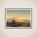 Winter Scene, with a City in the Distance framed