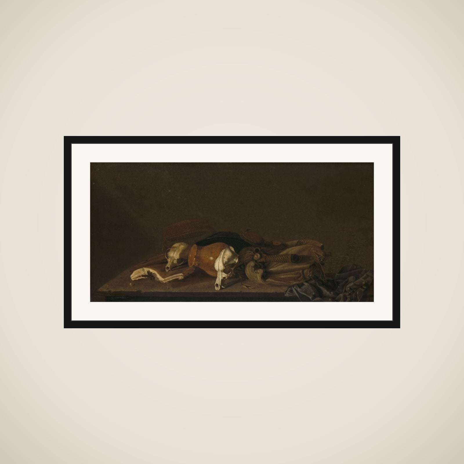 Still Life with Suckling-Pig Skulls framed