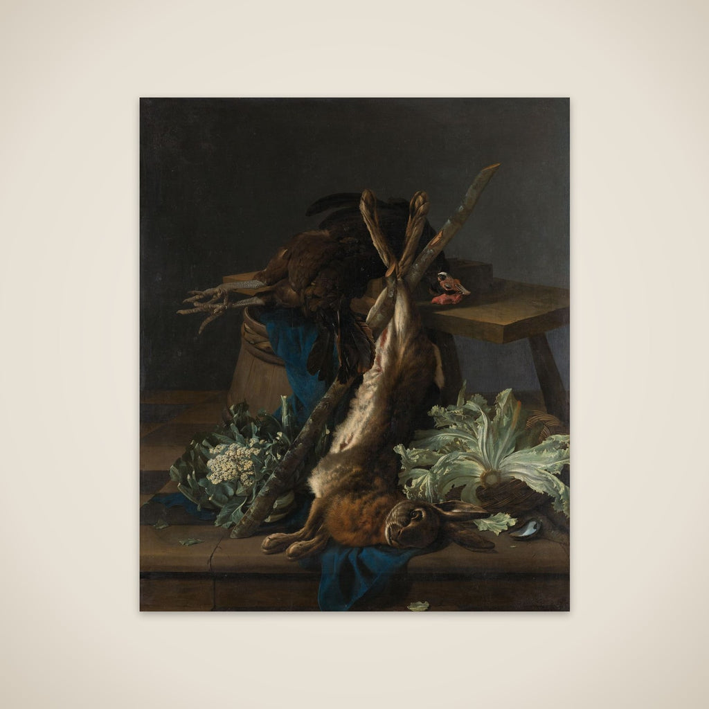 Still Life with Hare and a Black Rooster unframed print