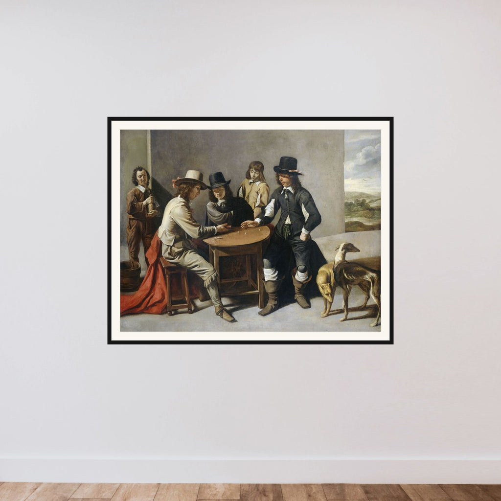 The Dice Shooters framed — shown to scale
