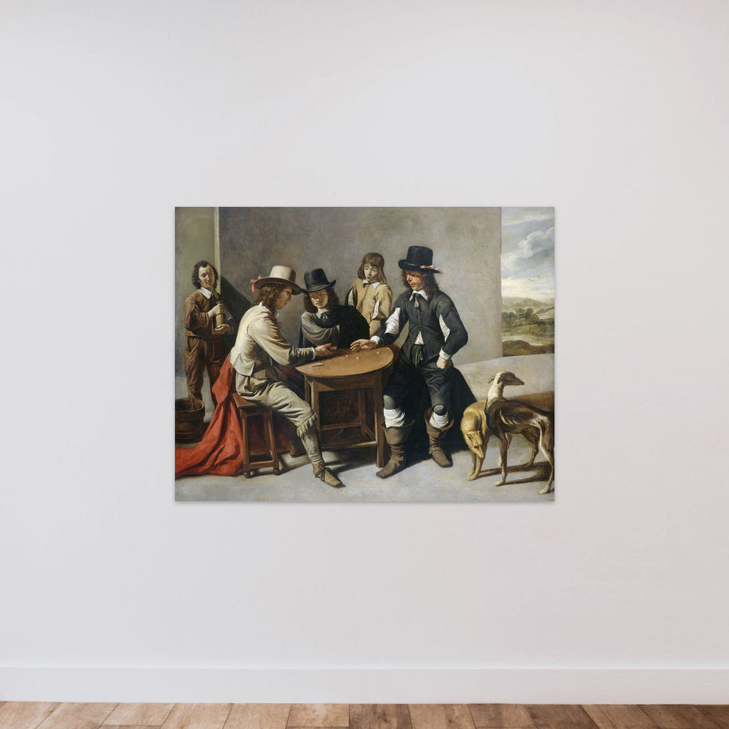 The Dice Shooters unframed — shown to scale
