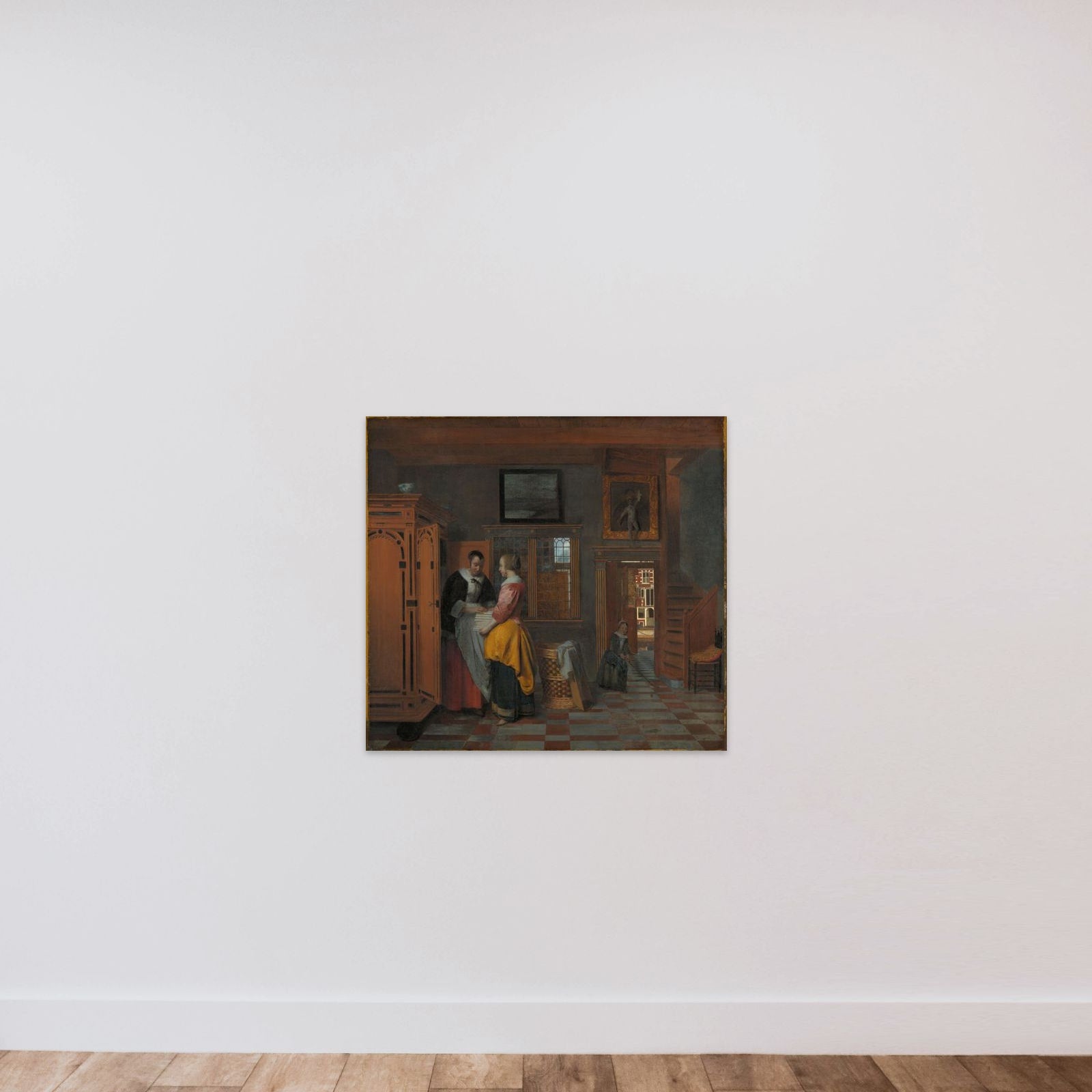 Interior with Women beside a Linen Cupboard unframed — shown to scale