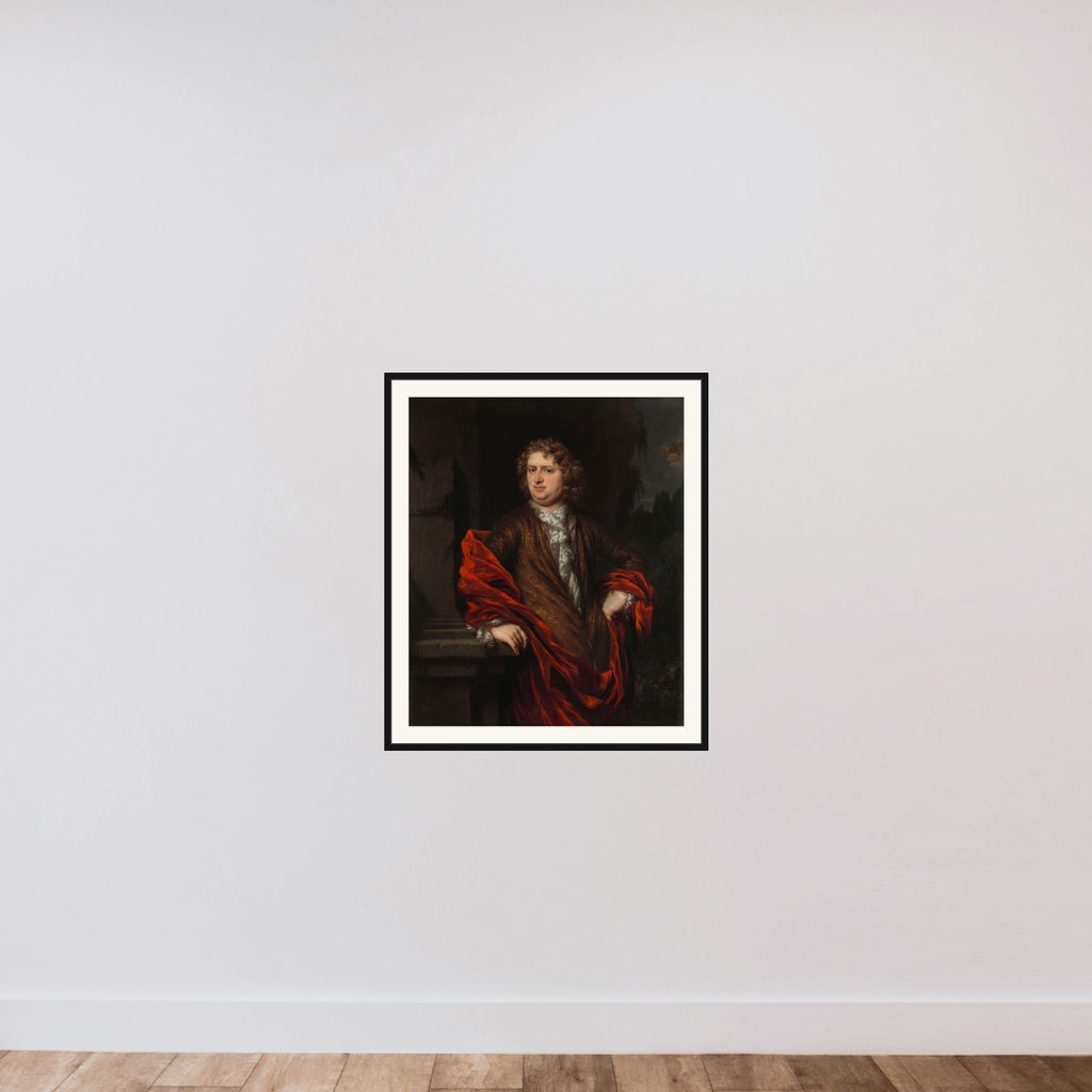 Portrait of Pieter Groenendijk framed — shown to scale