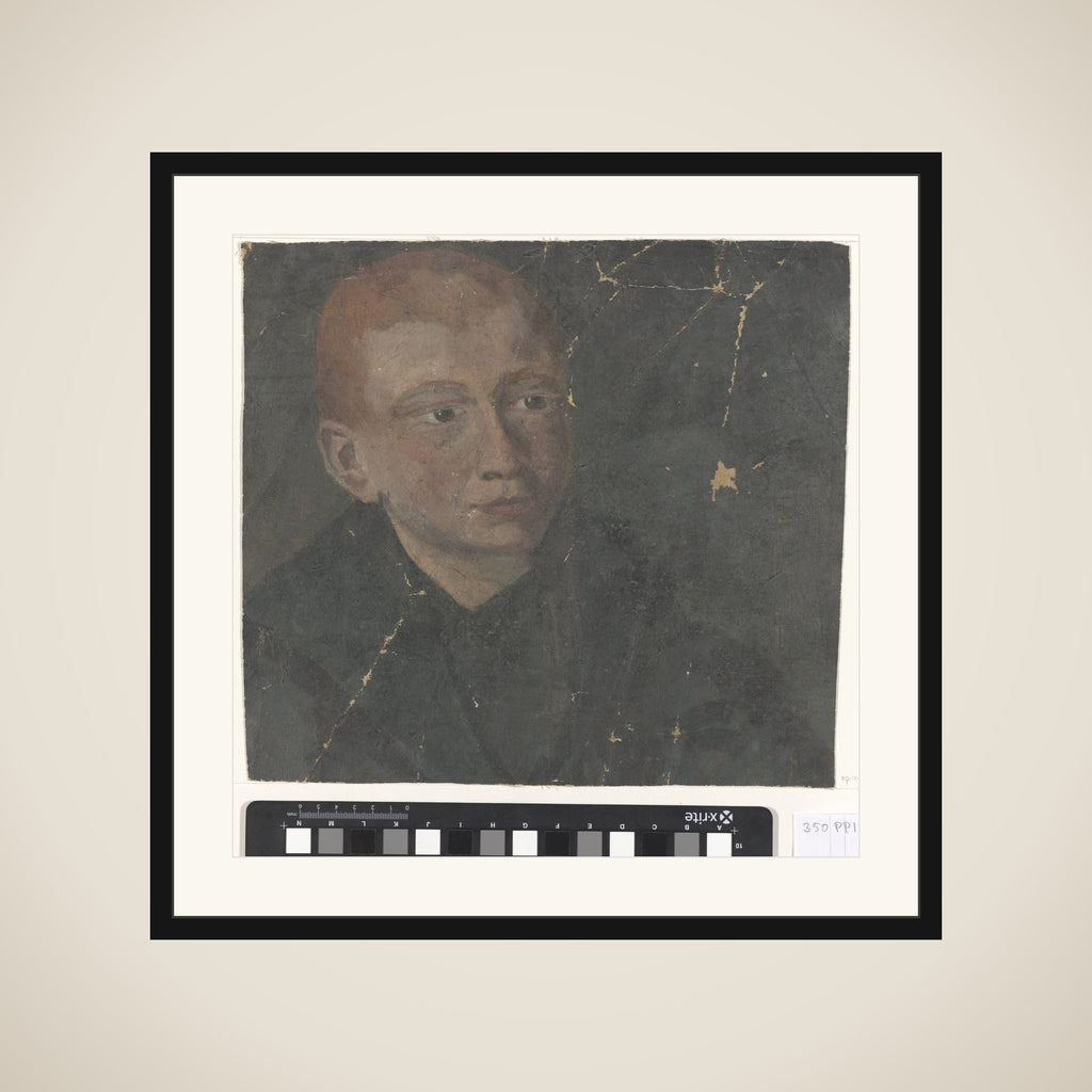 Jongenskop met rood haar framed