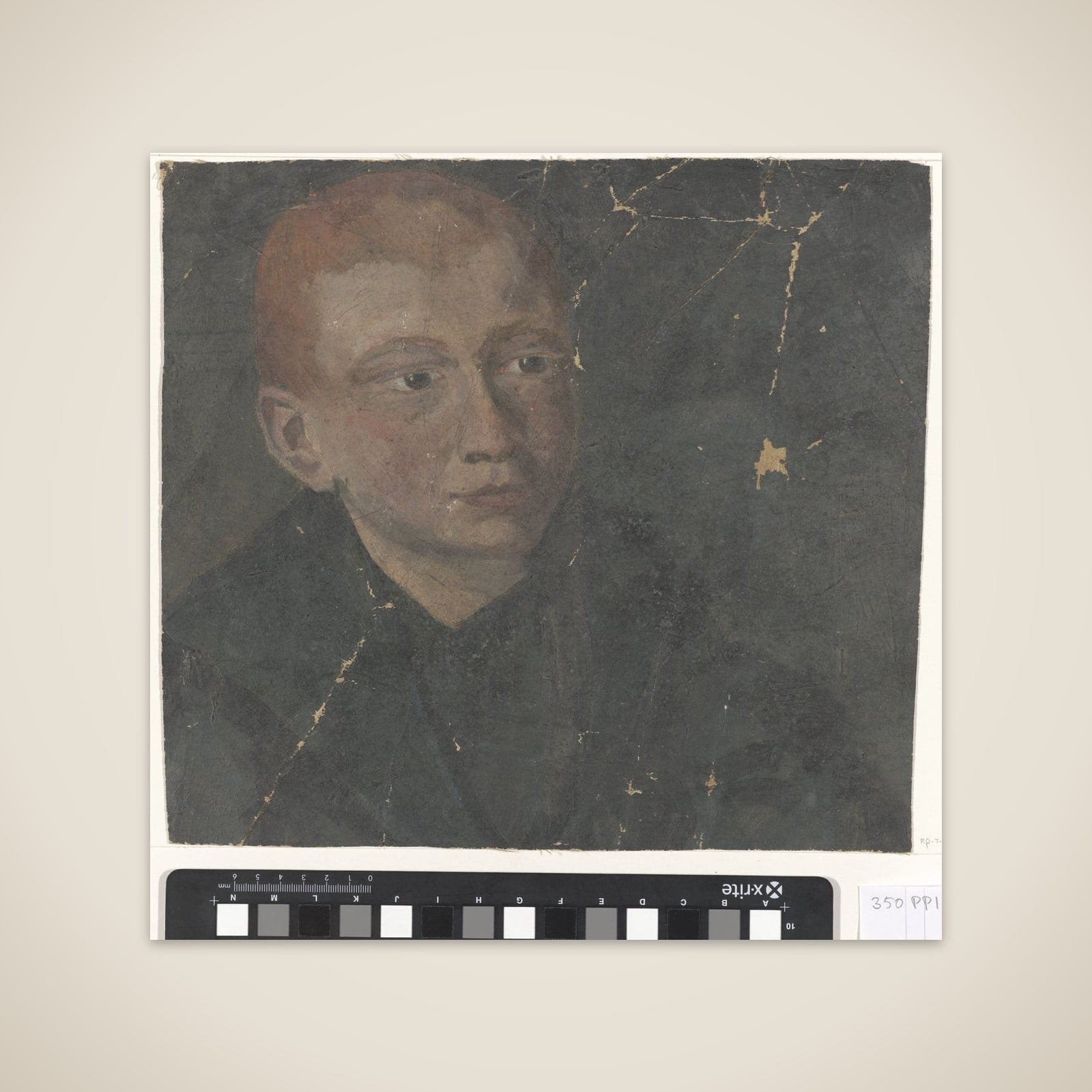 Jongenskop met rood haar unframed print