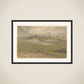 Duinlandschap met vuurtoren en nettenboeters framed