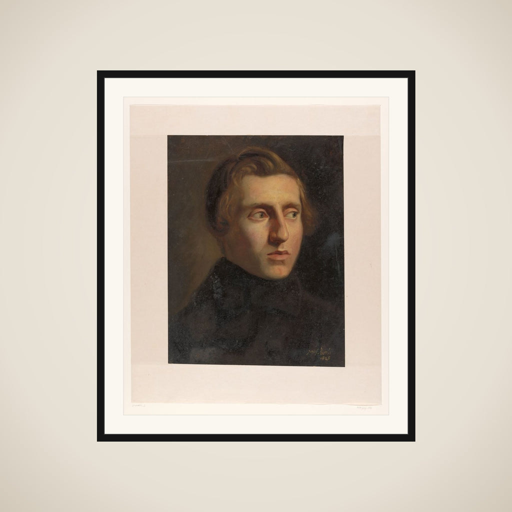 Portrait of een young man framed