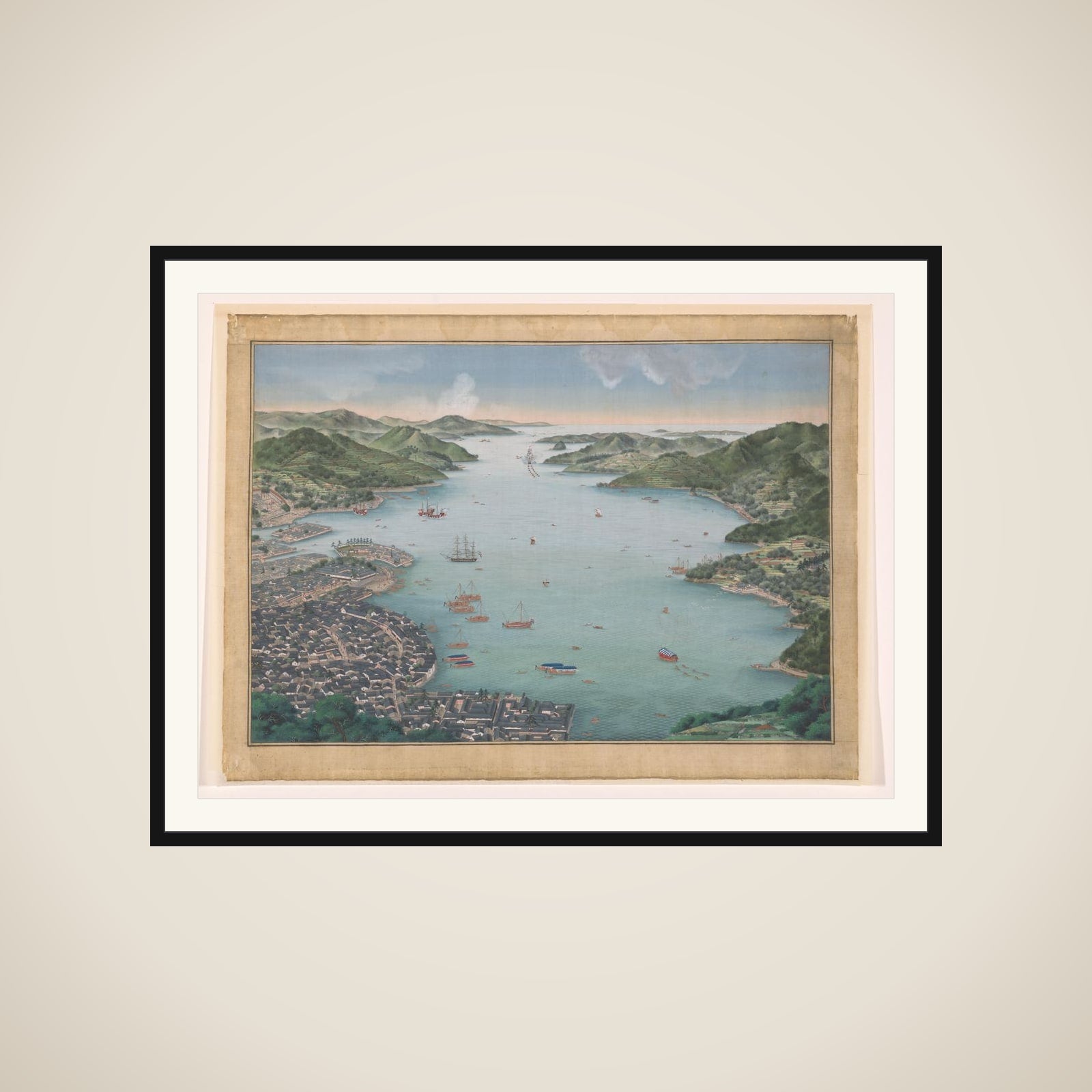 View of Nagasaki bay framed