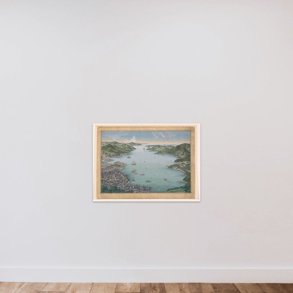 View of Nagasaki bay unframed — shown to scale