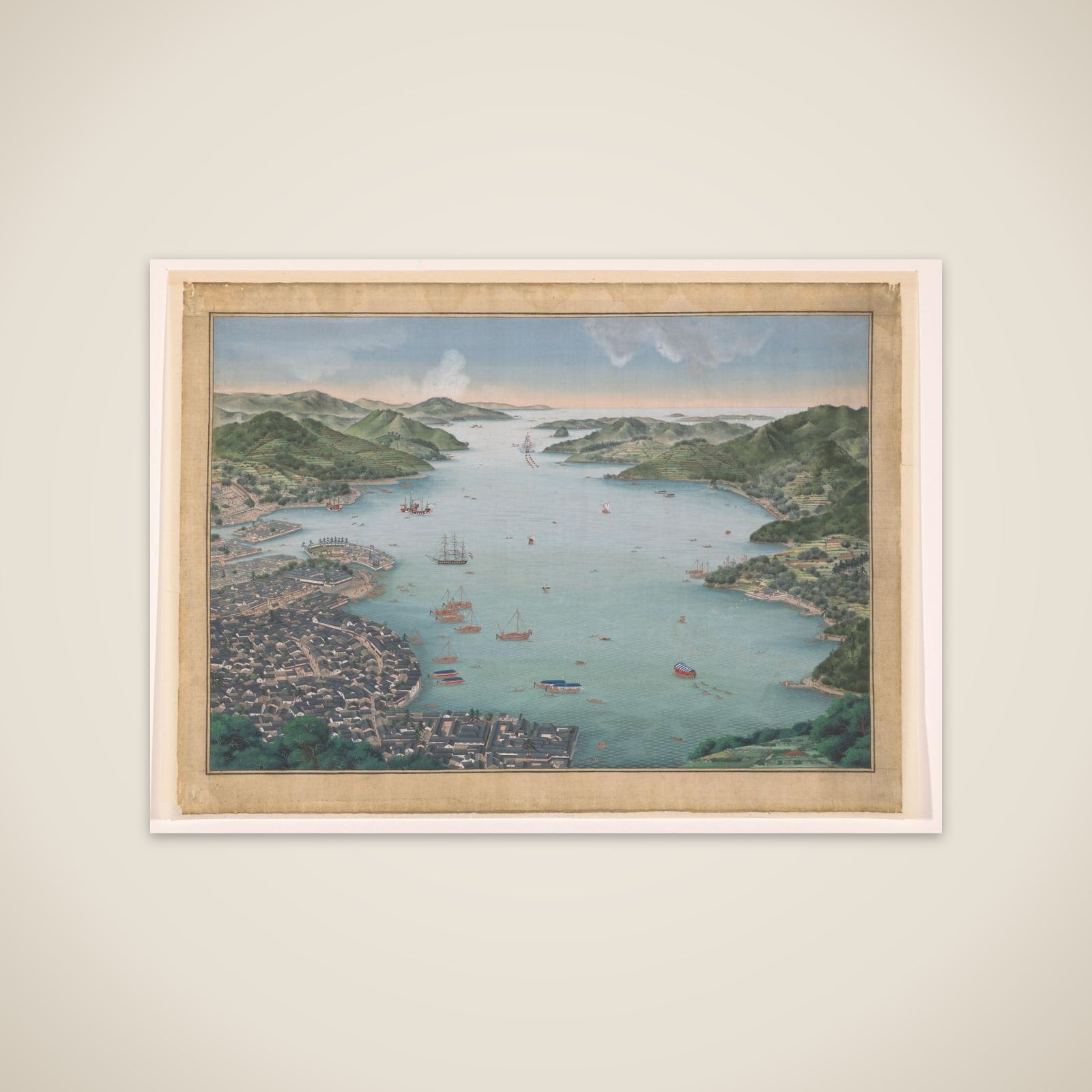 View of Nagasaki bay unframed print