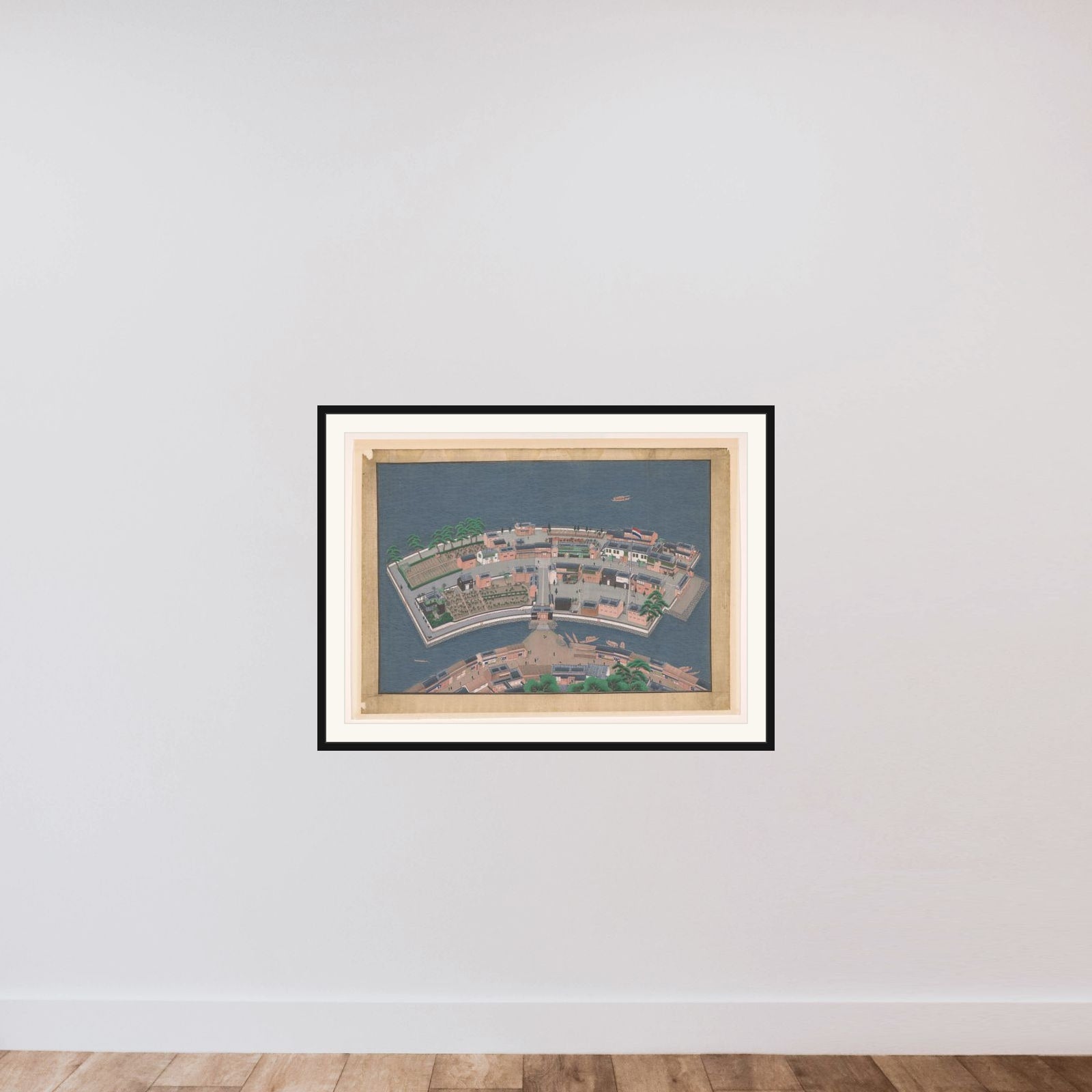 View of Deshima framed — shown to scale