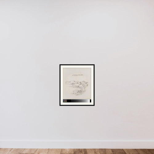 Albumblad framed — shown to scale