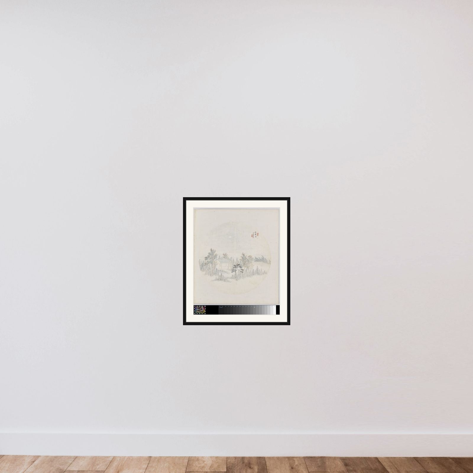 Albumblad framed — shown to scale